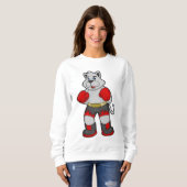 ボクサーとしての犬とボクシング手袋 スウェットシャツ (正面フル)