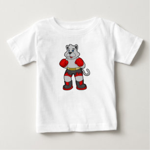 ボクサーとしての犬とボクシング手袋 ベビーTシャツ