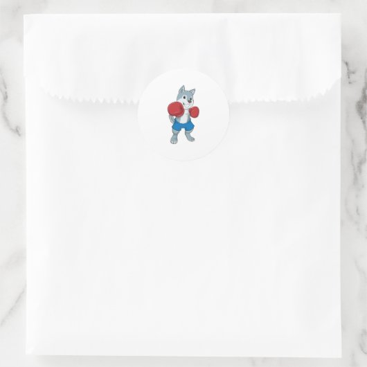 ボクサーとしての犬とボクシング手袋 ラウンドシール (バッグ)