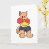 ボクサーとしての猫 カード (黄色い花)