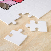 ボクサーとしての豚とボクシング手袋 ジグソーパズル (側面)