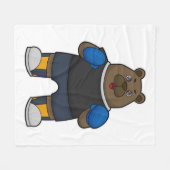 ボクサーとしてボクシング手袋 フリースブランケット (正面(横))