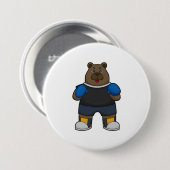 ボクサーとしてボクシング手袋 缶バッジ (正面&裏面)