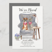 ボクサーとワイマラナーの犬の引越し告知 案内状 (正面/裏面)