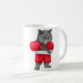 ボクサーと猫好きのためのボクシング猫 コーヒーマグカップ (正面右)