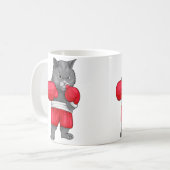 ボクサーと猫好きのためのボクシング猫 コーヒーマグカップ (正面左)