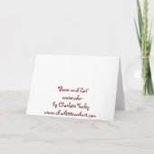 「ボクサーと猫」の犬アートのグリーティングカード シーズンカード (裏面)