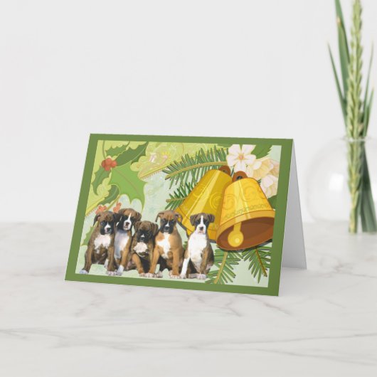 ボクサーのクリスマスカード鐘 シーズンカード (正面)