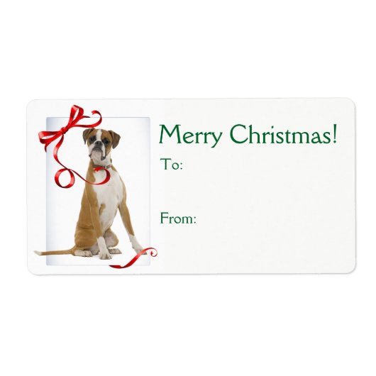 ボクサーのクリスマスギフトシール ラベル (正面)