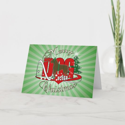 ボクサーのクリスマス犬 シーズンカード (正面)