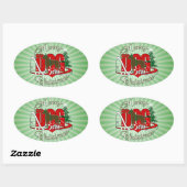 ボクサーのクリスマス犬 楕円形シール (シート)