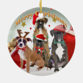 ボクサーのクリスマス"Ho Ho Ho"オーナメント セラミックオーナメント (裏面)