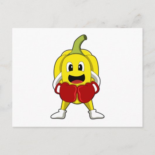 ボクサーのコショウにボクシング手袋 ポストカード (正面)