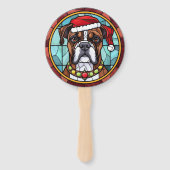 ボクサーのステンドグラス・クリスマス ハンドファン (正面)