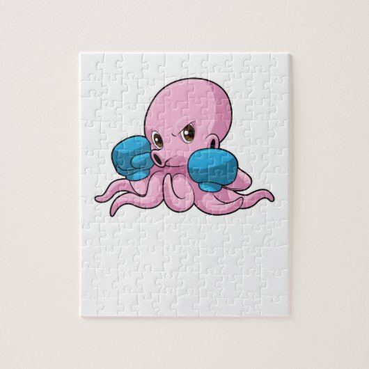 ボクサーのタコにボクシング手袋 ジグソーパズル (縦)