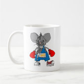 ボクサーのネズミのマイクのマウスのマグ コーヒーマグカップ (左)