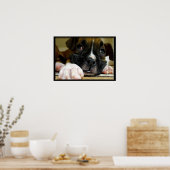 ボクサーのパピースキャンバス印刷 ポスター (キッチン)