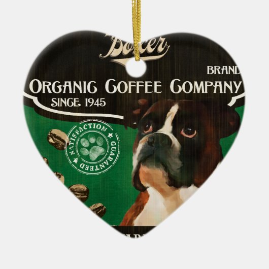 ボクサーのブランド- Organic Coffee Company セラミックオーナメント (正面)