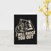 ボクサーのボクシングで叩おもしろいきおもしろい出す カード (黄色い花)