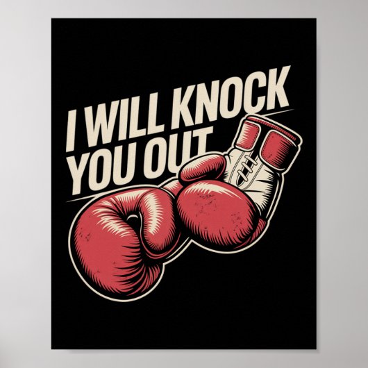 ボクサーのボクシングで叩おもしろいきおもしろい出す ポスター (正面)