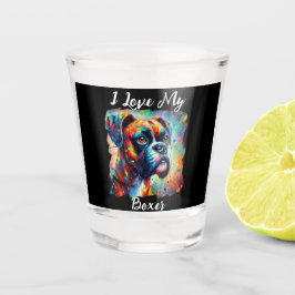 ボクサーのポップ・アートの愛犬絵を描 ショットグラス