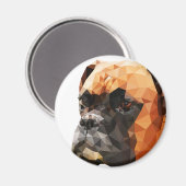 ボクサーのローポリアート マグネット (正面/裏面)