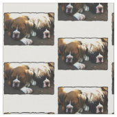 ボクサーの子犬のカスタムの生地 ファブリック (クローズアップ)