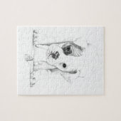 ボクサーの子犬のスケッチの芸術を修繕して下さい ジグソーパズル (横)