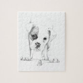 ボクサーの子犬のスケッチの芸術を修繕して下さい ジグソーパズル (縦)