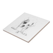 ボクサーの子犬のスケッチの芸術を修繕して下さい タイル (側面)