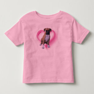 ボクサーの子犬はワイシャツをからかいます トドラーTシャツ