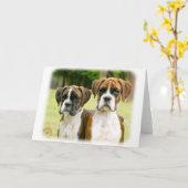 ボクサーの子犬9Y049D-064 カード (黄色い花)