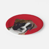 ボクサーの子犬 ペーパープレート (アングル)