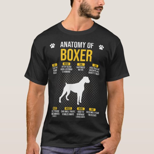 ボクサーの愛犬解剖学 Tシャツ (正面)