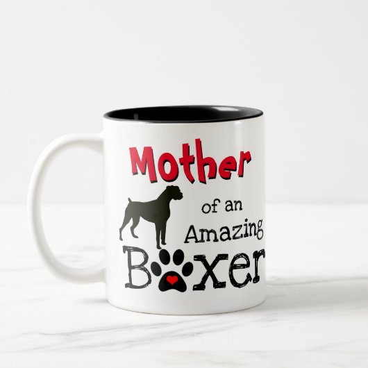 ボクサーの愛犬-驚くべきボクサーの犬 ツートーンマグカップ (左)