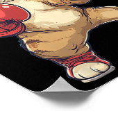 ボクサーの服を着たおもしろい猫ボクシングの男性、女性の子ども ポスター (角)