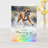 ボクサーの水色ペットドッグロス悔やみや弔慰 カード (黄色い花)