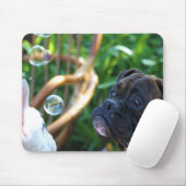 ボクサーの犬および泡mousepad マウスパッド (マウス)
