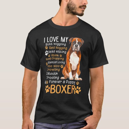 ボクサーの犬が大好き Tシャツ (正面)