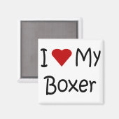 ボクサーの犬が恋人の贈り物や衣服を選ぶのが大好き マグネット (正面/裏面)