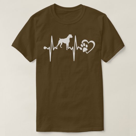 ボクサーの犬の心拍 Tシャツ (デザイン正面)