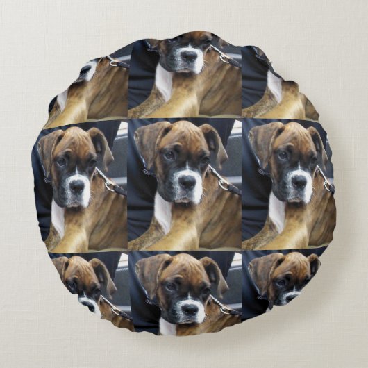 ボクサーの犬の枕 ラウンドクッション (裏面)
