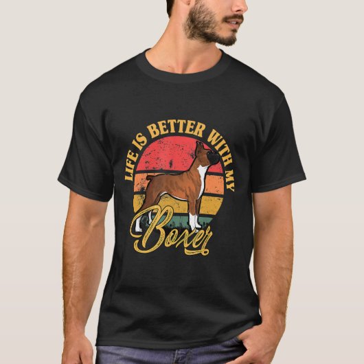 ボクサーの犬は私の犬と一緒に生活した方が良い Tシャツ (正面)