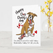 ボクサーの犬札でお父さんに幸せ» カード (黄色い花)