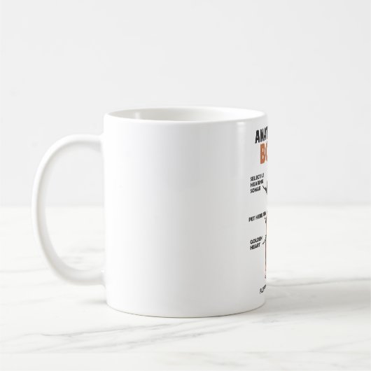 ボクサーの甘い犬の子犬の解剖学 コーヒーマグカップ (左)