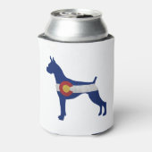 ボクサーの耳を切り抜いた犬のシルエットコロラド州旗 缶クーラー (缶裏面)