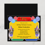 ボクサーの誕生日Barker 招待状 (正面/裏面)