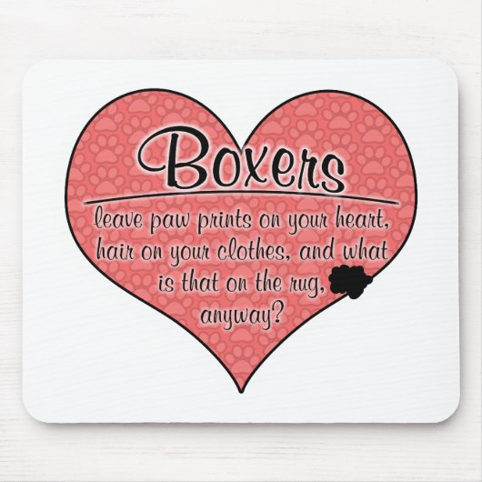 ボクサーの足は犬のユーモアを印刷します マウスパッド (正面)