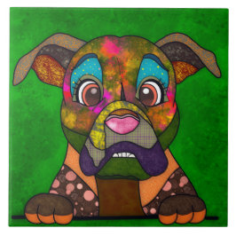 ボクサーの醜い犬の顔セラミックタイル タイル