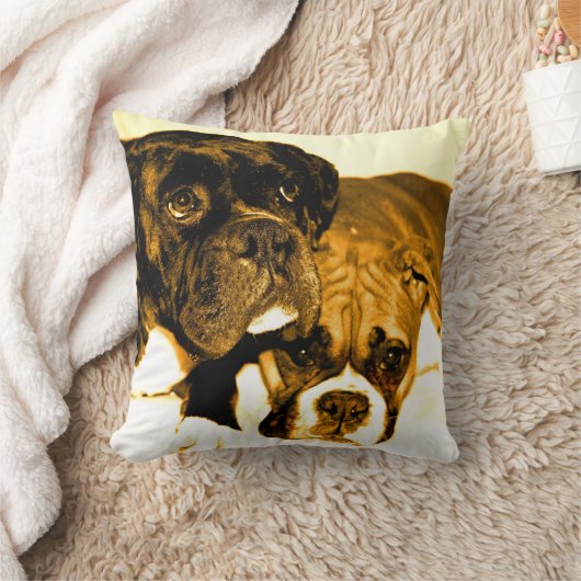 ボクサーはアメリカ人のMoJoの装飾用クッションの後をつけます クッション (ブランケット)